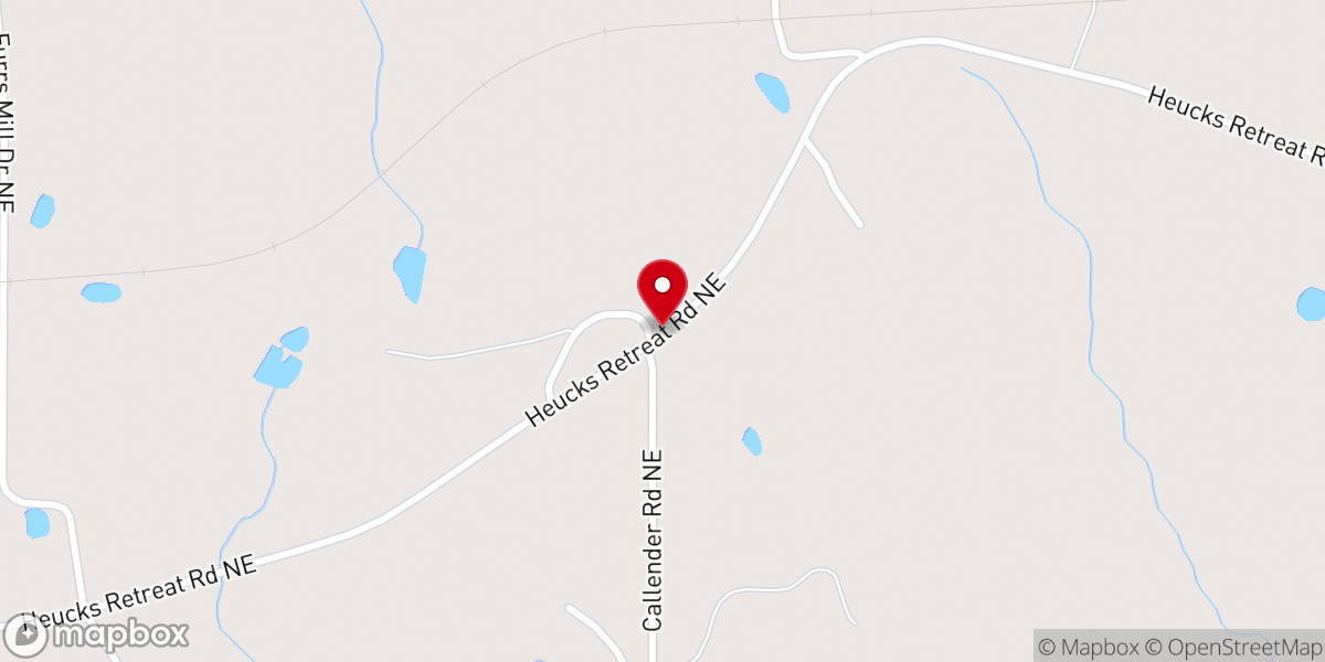 Map showing location of Heucks Retreat Baptist Church