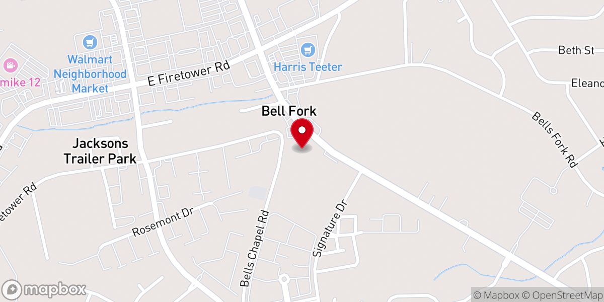 Map showing location of Bell Chapel