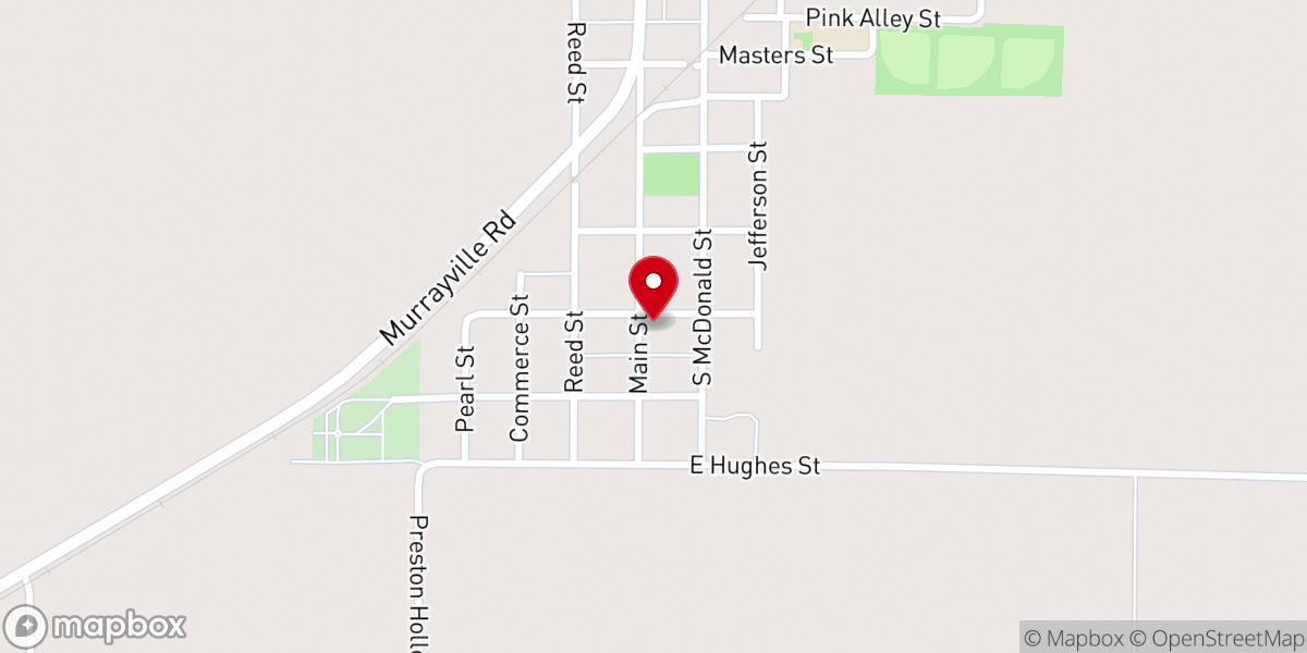 Map showing location of Murrayville-Woodson Food Pantry - Food Distribution Center