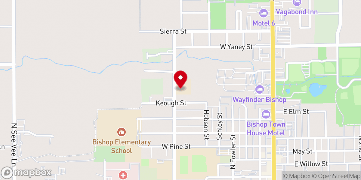 Map showing location of Bishop Seventh-day Adventist Church