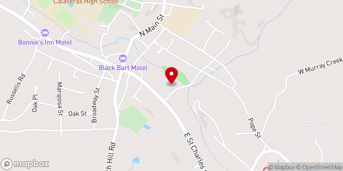 Map showing location of Community Covenant Church of San Andreas