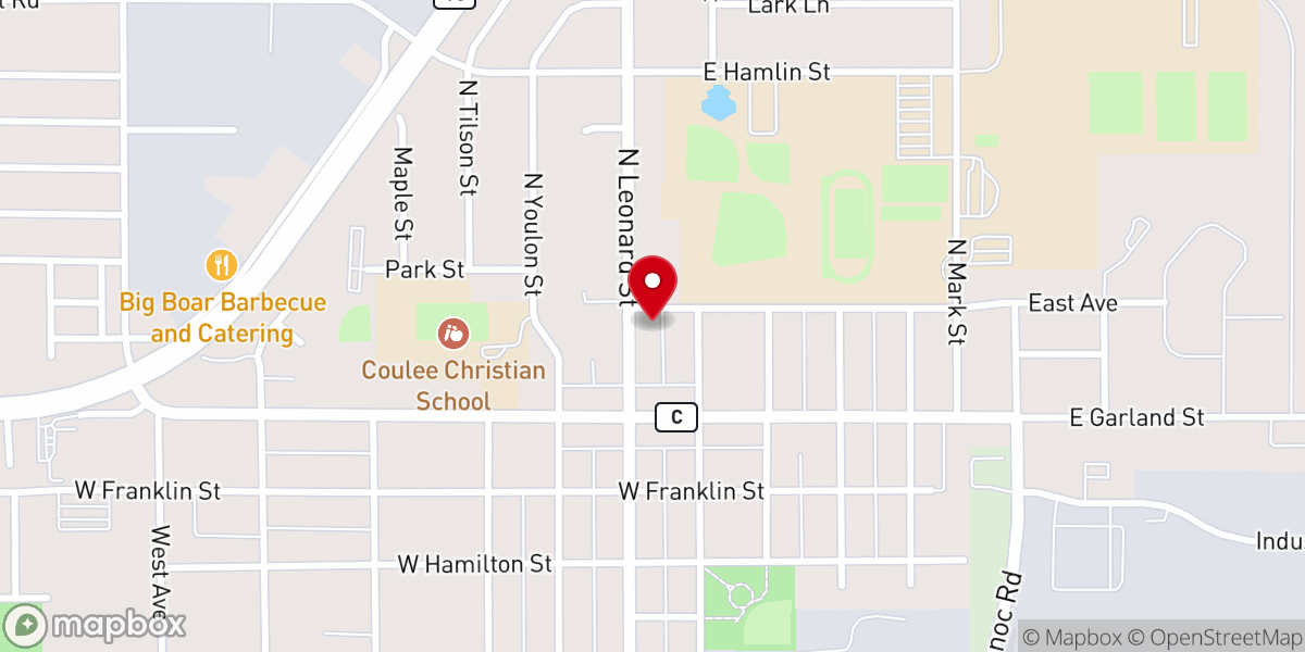 Map showing location of Our Savior's Lutheran Church