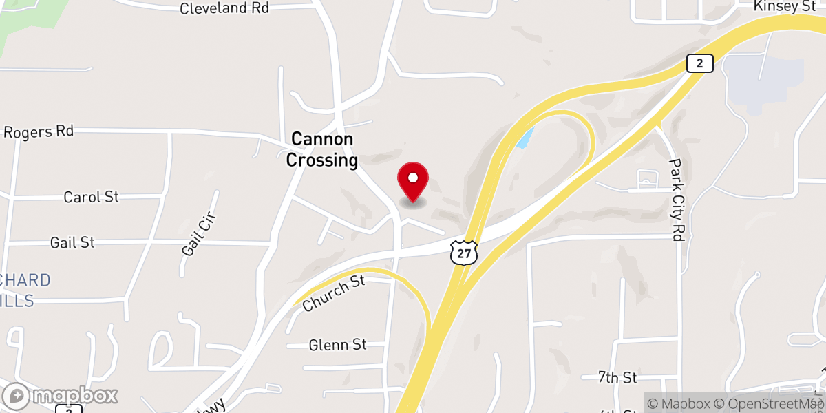 Map showing location of Carpenters Church