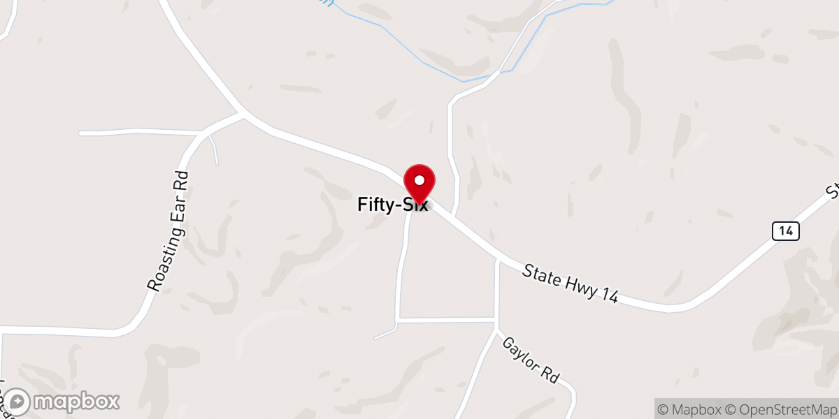 Map showing location of Fifty Six Missionary Baptist