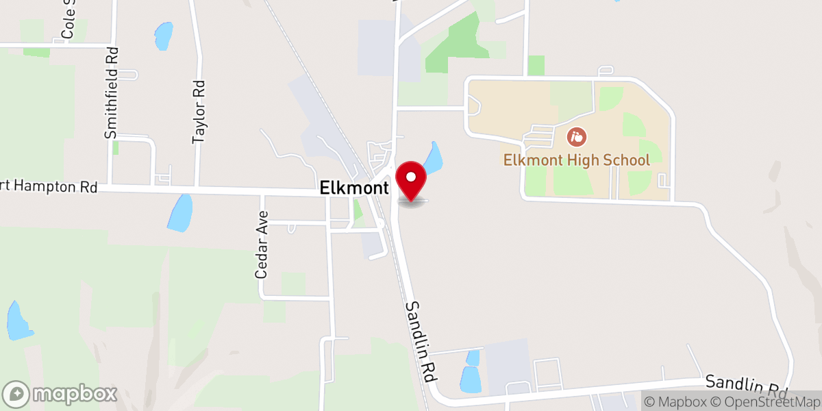 Map showing location of North Church Elkmont
