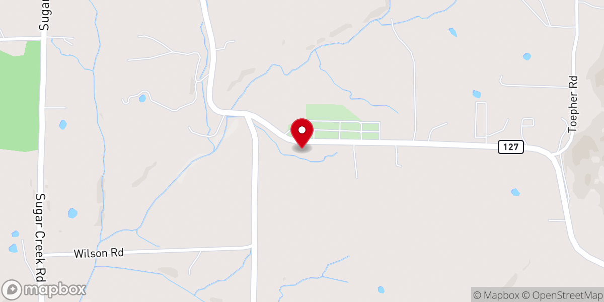 Map showing location of Reddick Assembly of God Church