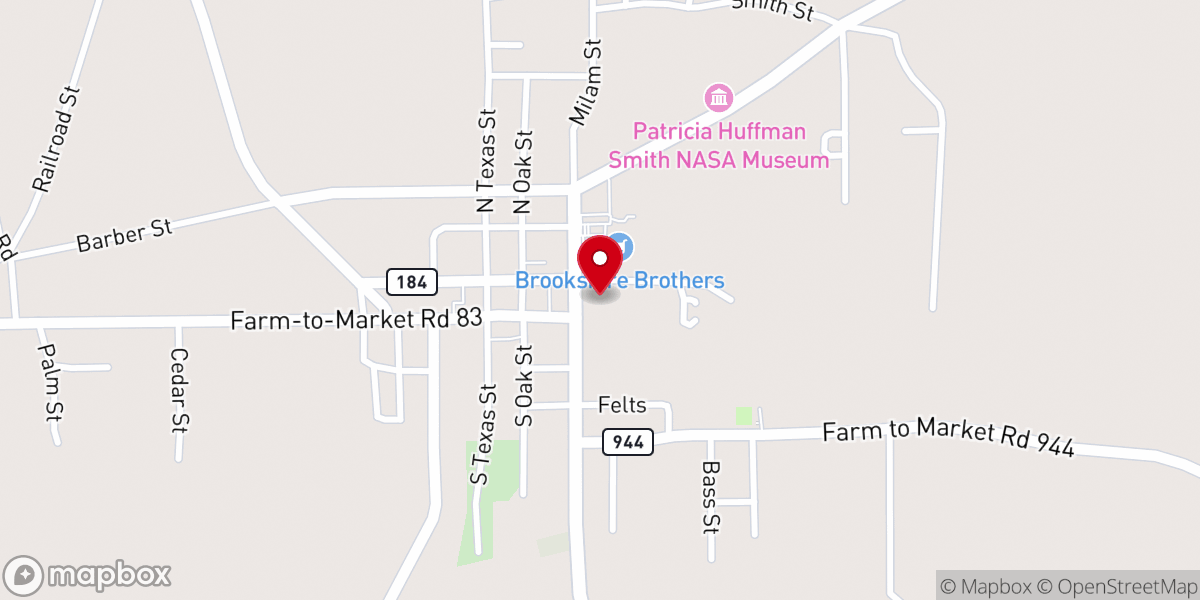 Map showing location of First Baptist Church