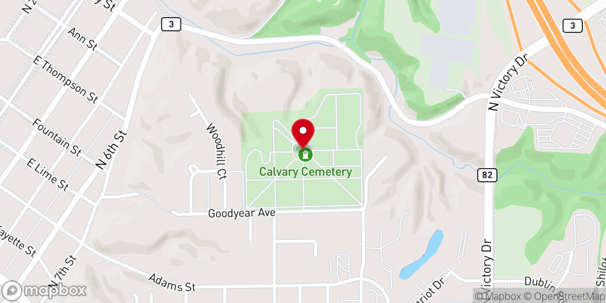 Map showing location of Calvary Chapel