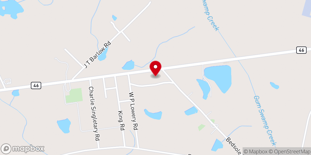 Map showing location of Greenlawn Baptist Church