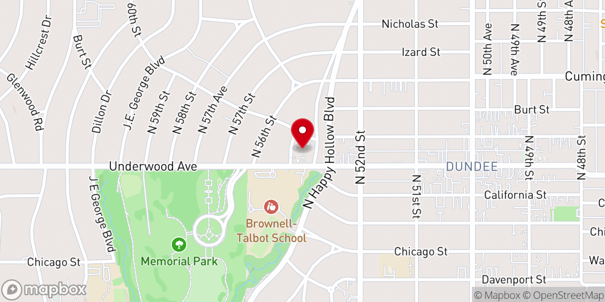 Map showing location of Dundee Presbyterian Church (Omaha, USA)
