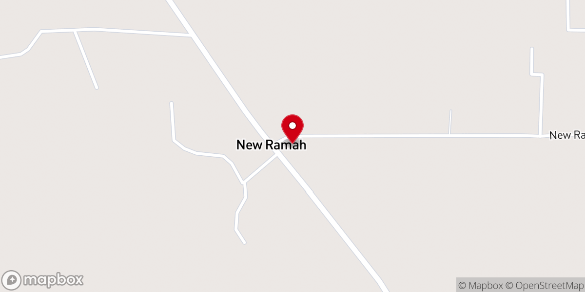 Map showing location of New Ramah Baptist Church