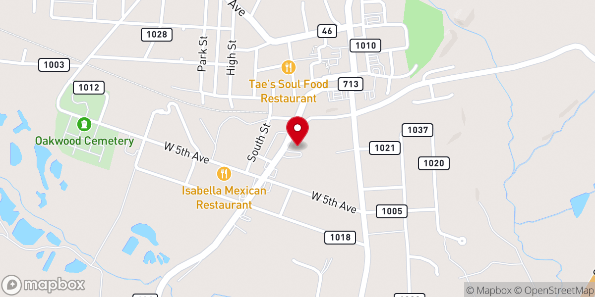 Map showing location of Lawrenceville Baptist Church
