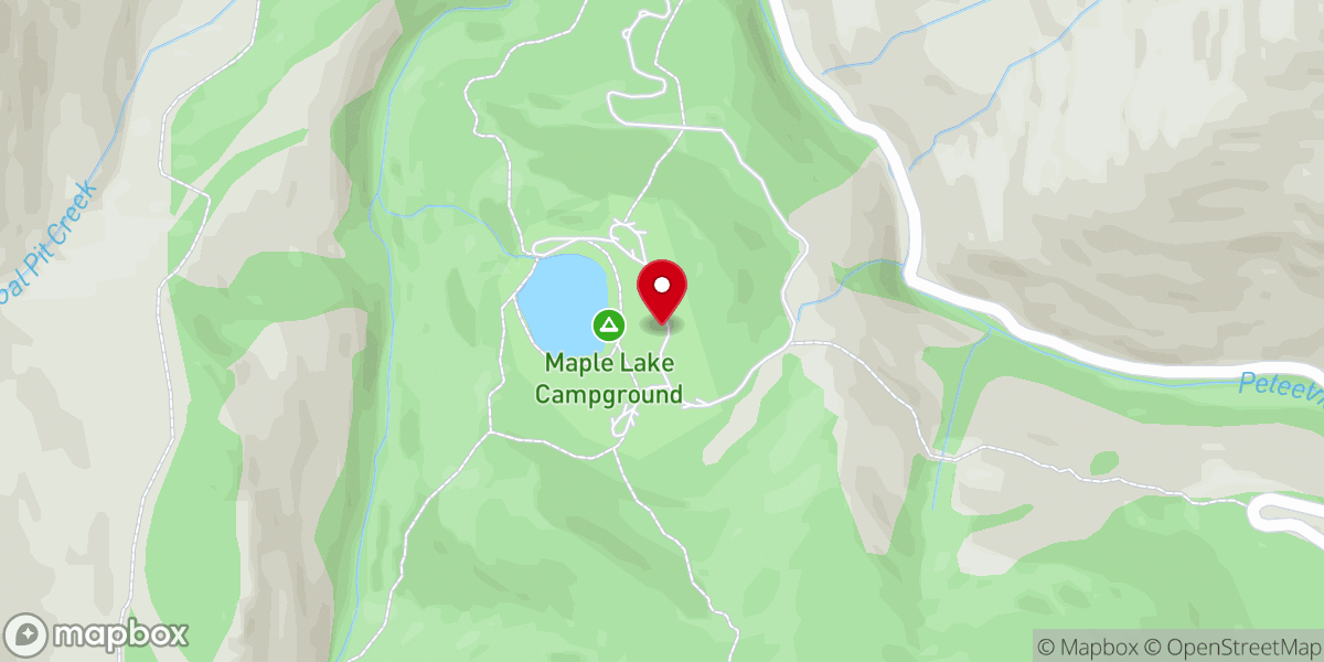 Map showing location of Maple Lake Campground