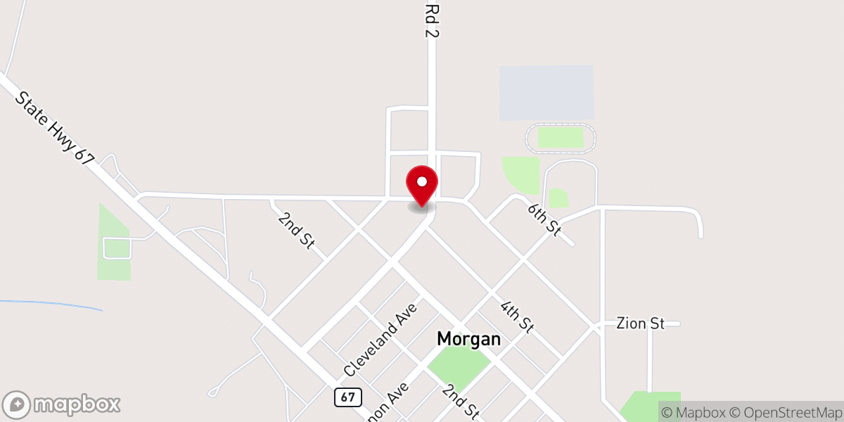 Map showing location of St John's Lutheran Church