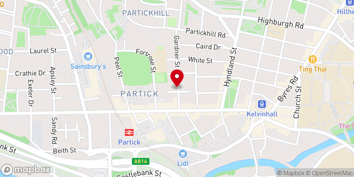 Map showing location of Glasgow Reformed Presbyterian Church
