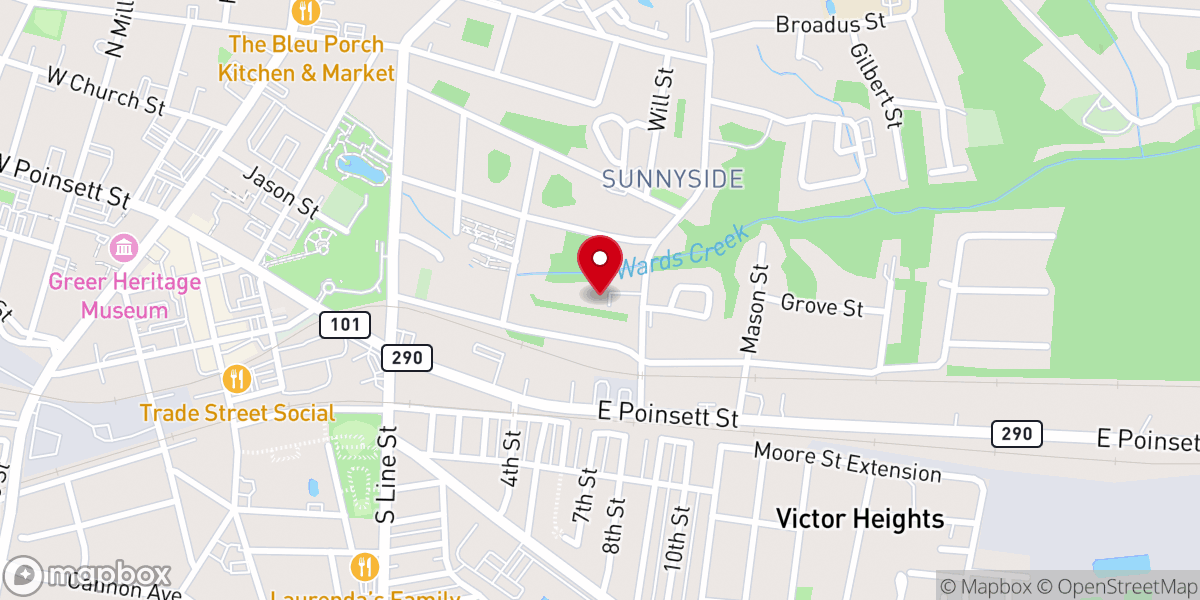 Map showing location of Templo La Hermosa de Greer