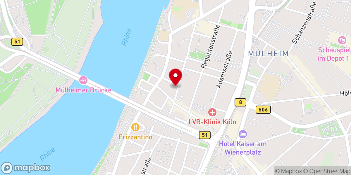 Map showing location of Peter-Beier-Haus | Evangelische Kirchengemeinde Mülheim am Rhein