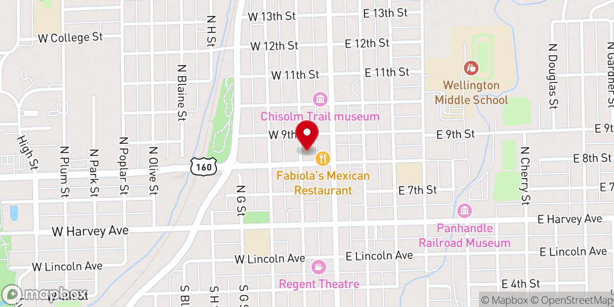 Map showing location of Grace Baptist Fellowship
