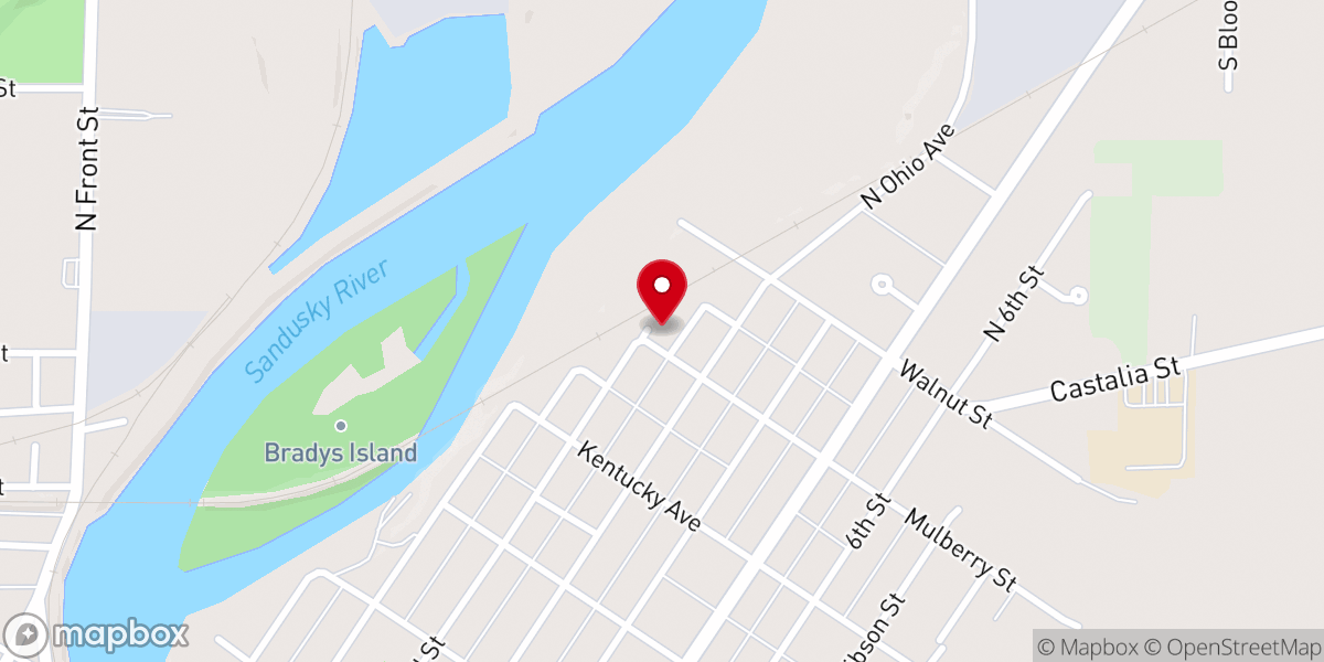 Map showing location of Warren African Methodist Episcopal Church