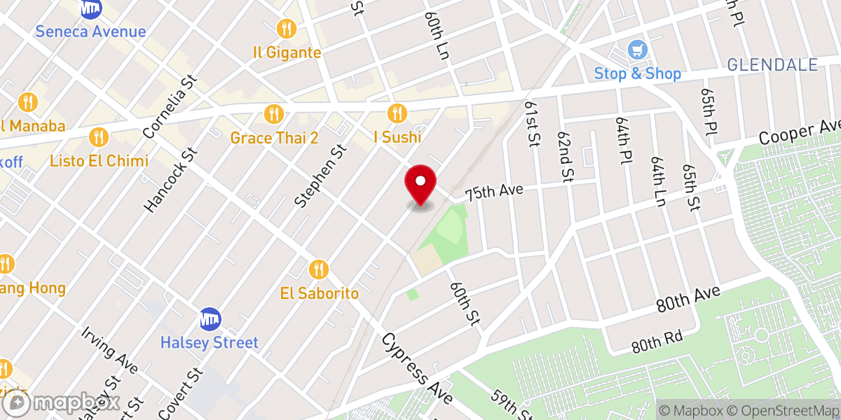 Map showing location of Reformed Church Ridgewood