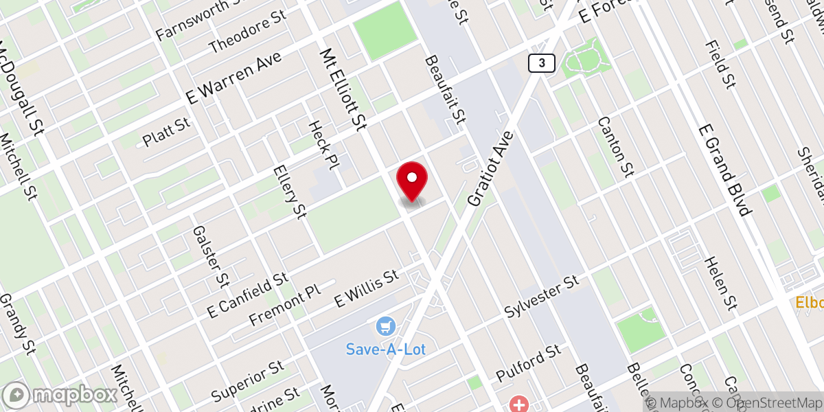 Map showing location of Greater Saint Peter's AME Zion Church