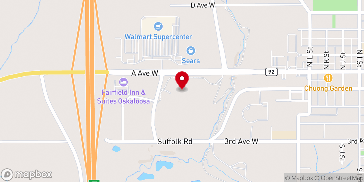 Map showing location of Iowa District Church of Nazarene