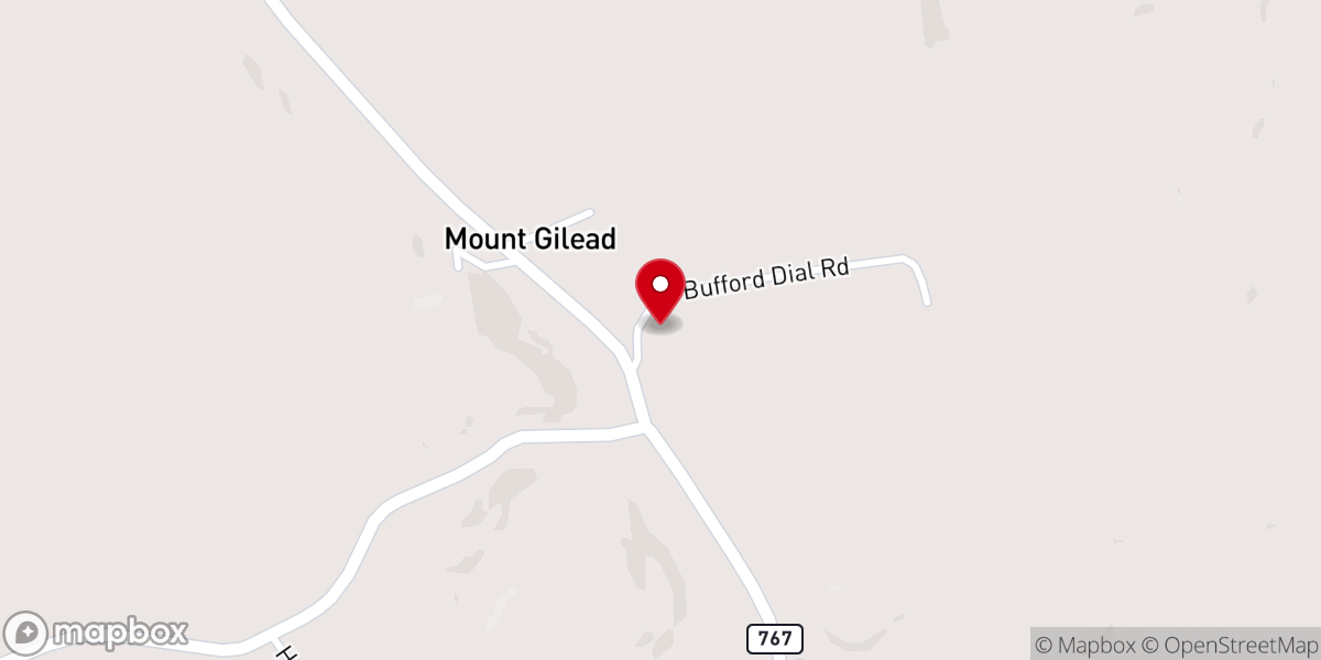 Map showing location of Mt Gilead Baptist Church