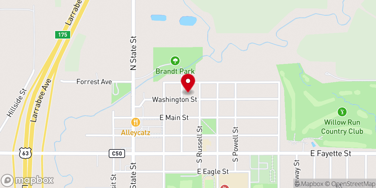 Map showing location of St Paul United Church-Christ