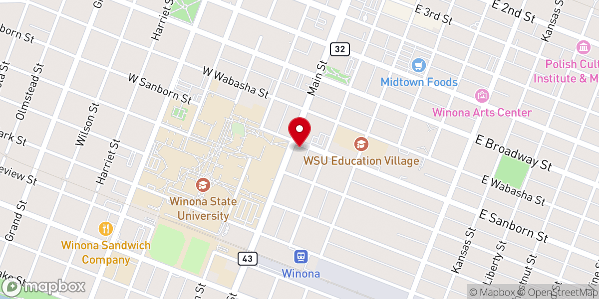 Map showing location of Chi Alpha Student Center