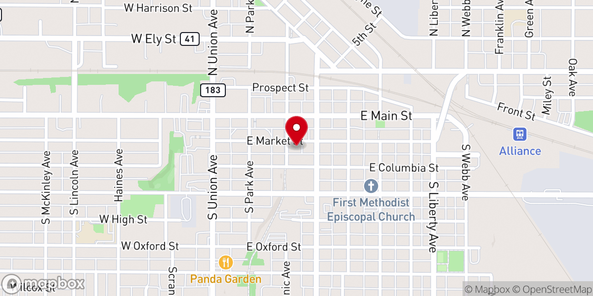 Map showing location of Alliance Community Pantry