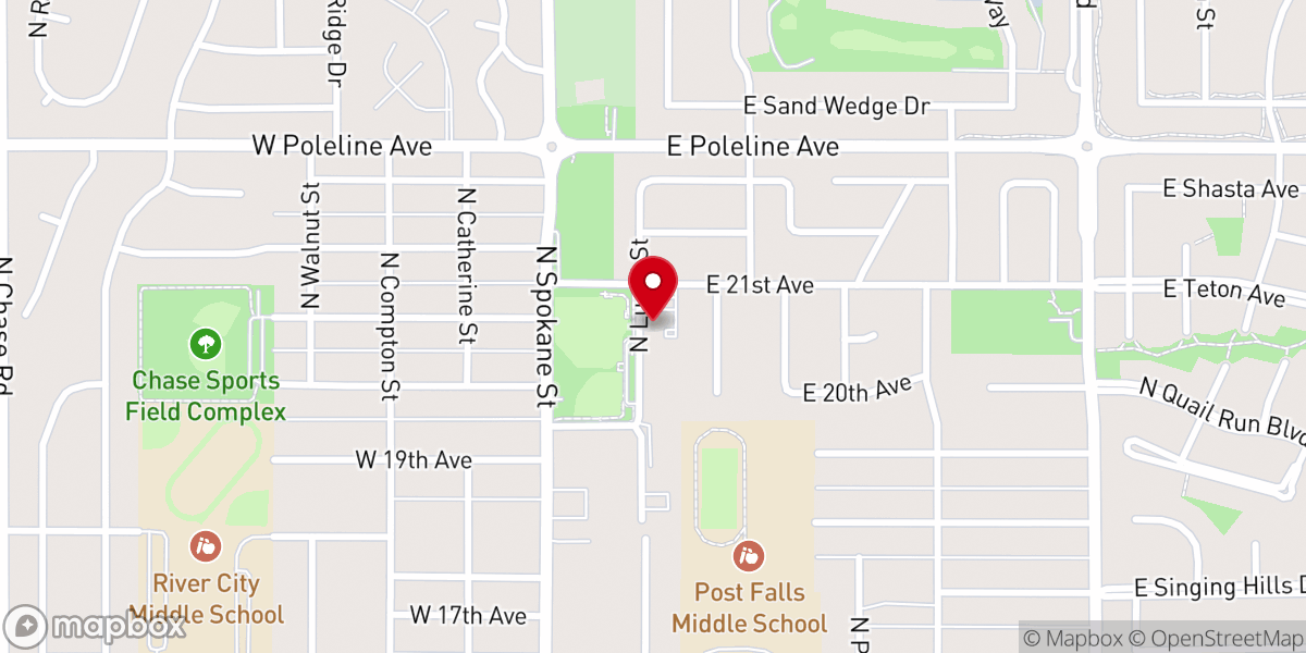 Map showing location of Saint George Catholic Church