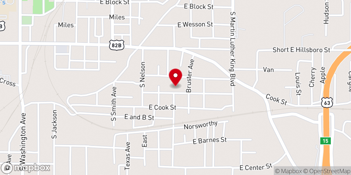 Map showing location of Saint John Missionary Baptist Church