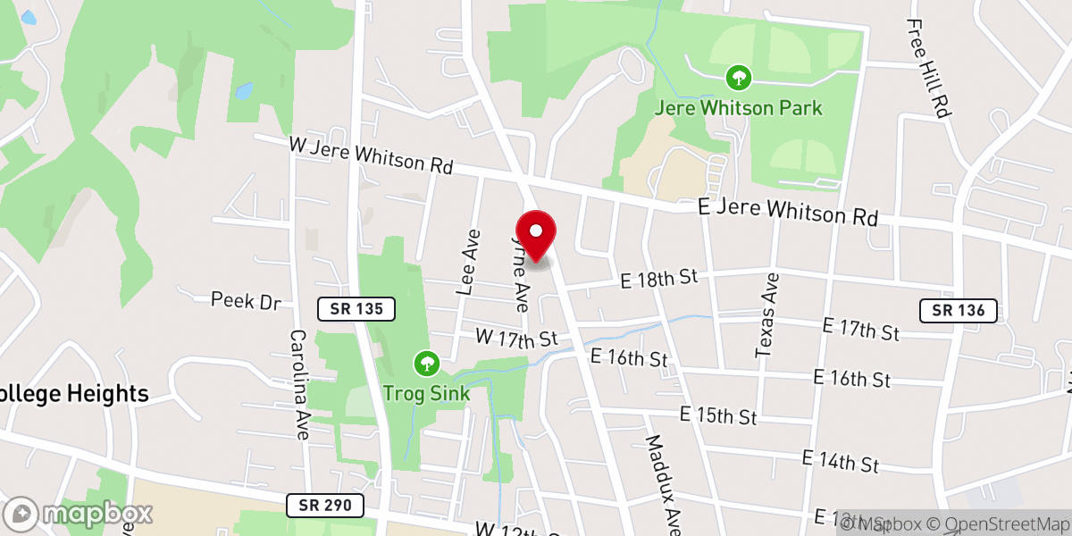 Map showing location of Cookeville church of Christ