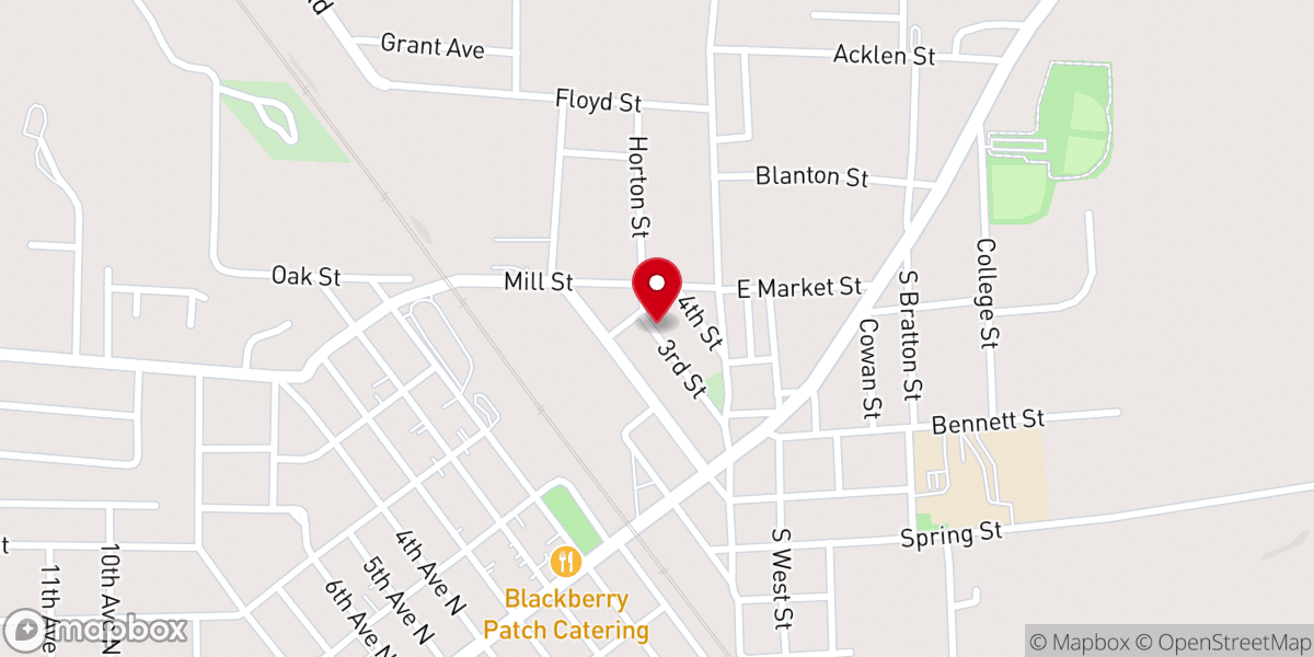 Map showing location of Decherd Christian Center