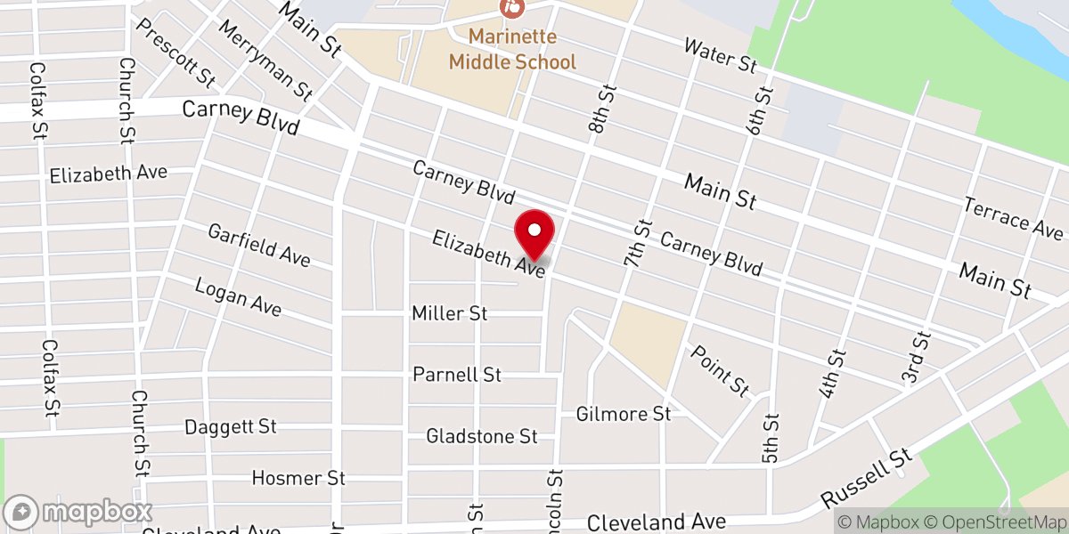 Map showing location of First Pentecostal Church