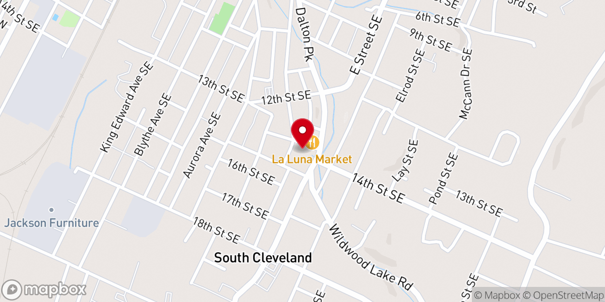 Map showing location of Big Spring Baptist Church
