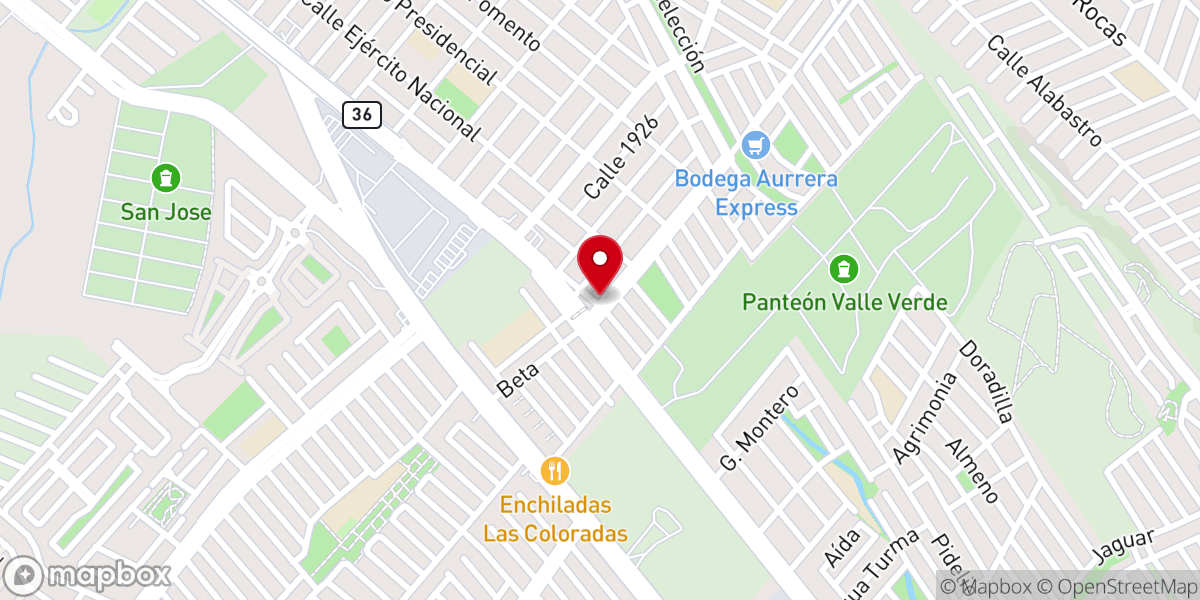 Map showing location of Iglesia Evangélica Centro de Alabanza y Oración Sector Poniente