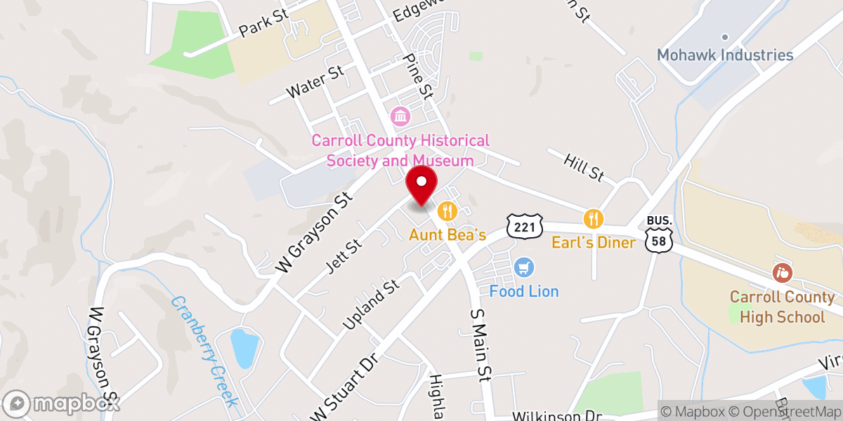 Map showing location of First Community Bank