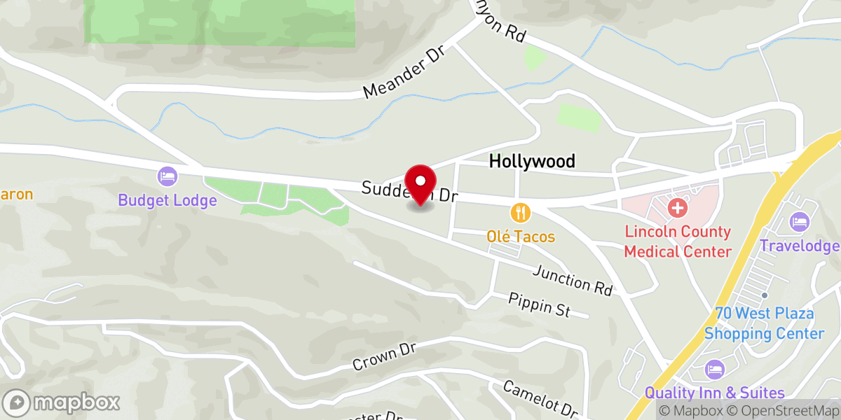 Map showing location of Christian Services Of Lincoln County - Food Distribution Center