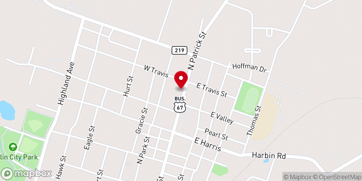 Map showing location of Patrick Street Church of Christ