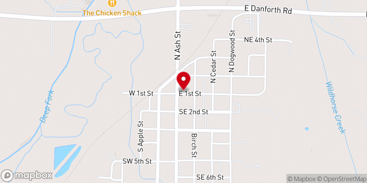Map showing location of Luther Community Service Center