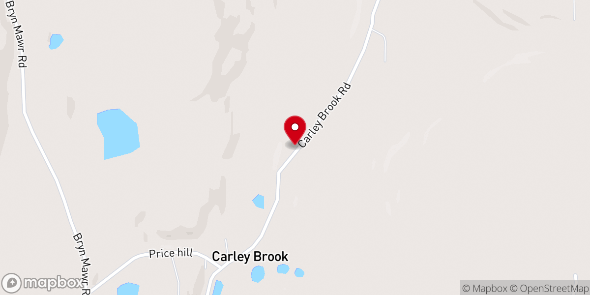 Map showing location of Carley Brook Chapel
