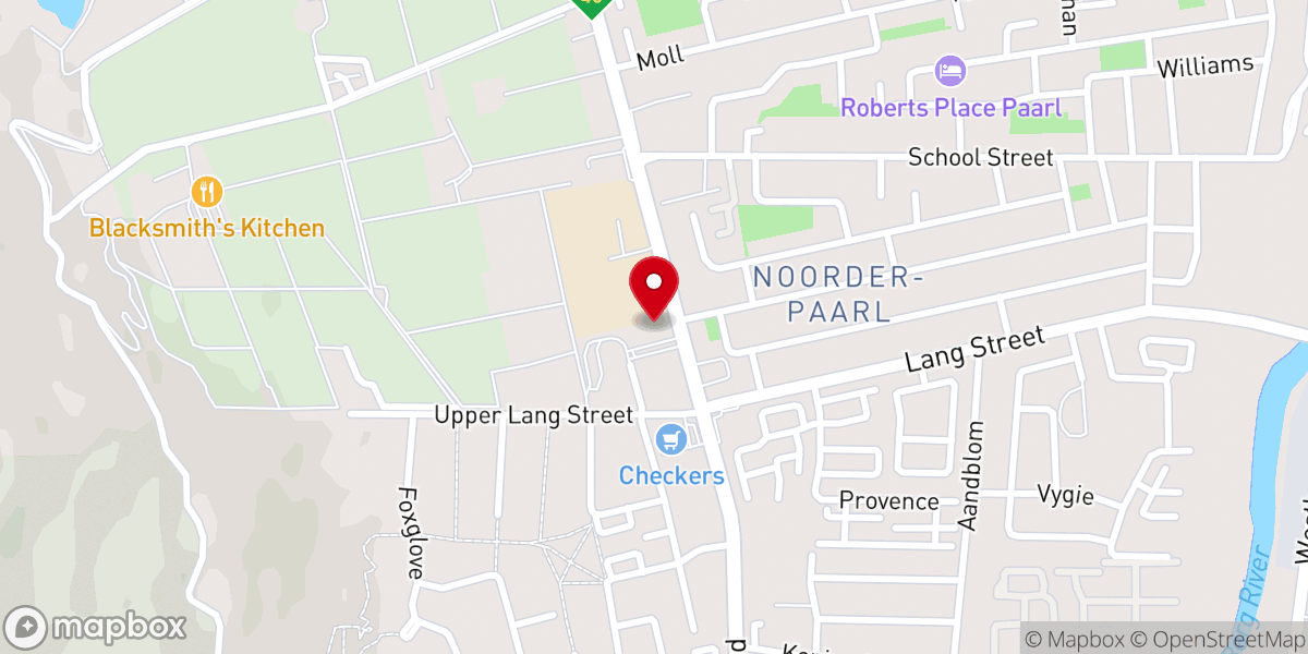 Map showing location of St. Stephens Anglican Church, Northern Paarl