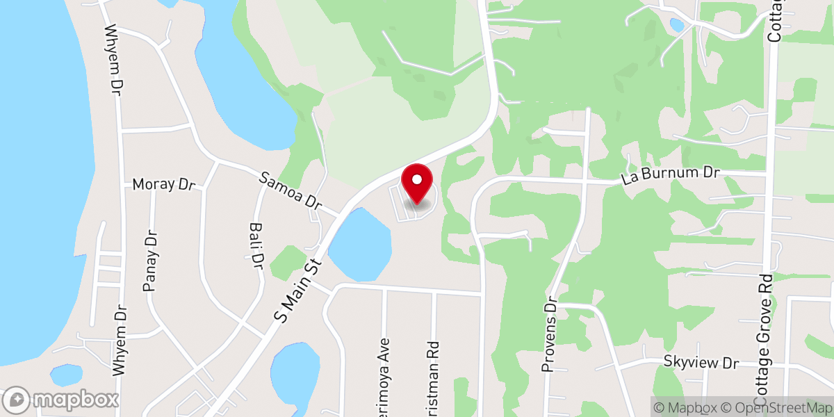 Map showing location of Lakeview Christian Church