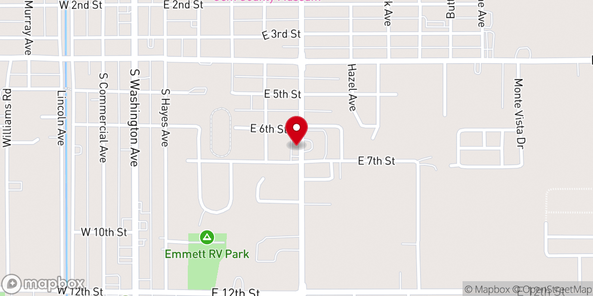 Map showing location of Emmett Valley Friendship Coalition - Food Distribution Center