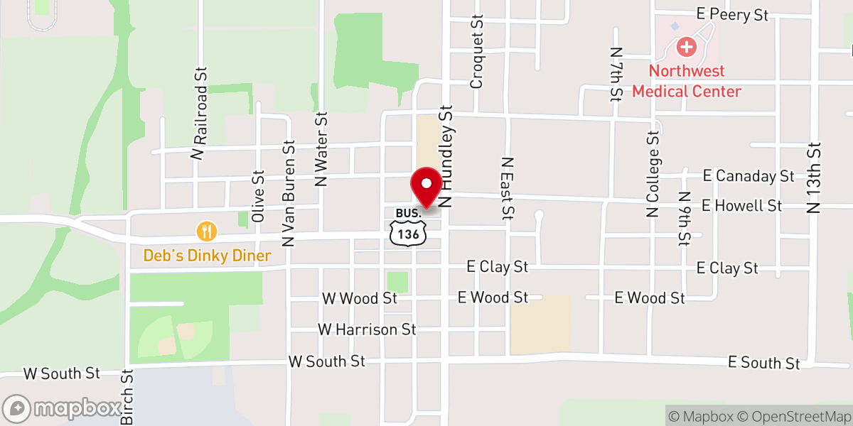 Map showing location of Presbyterian Church