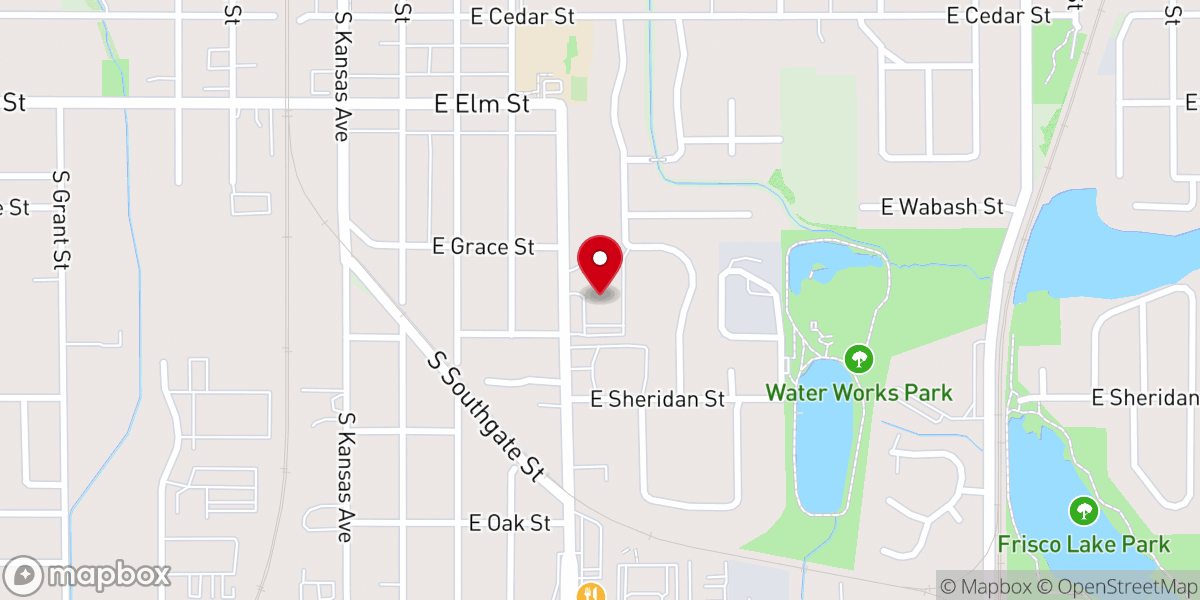 Map showing location of Center of Grace