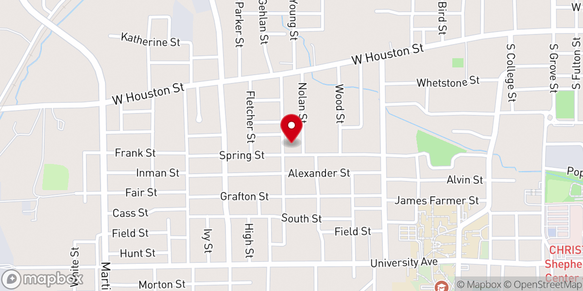 Map showing location of New Bethel Missionary Baptist Church