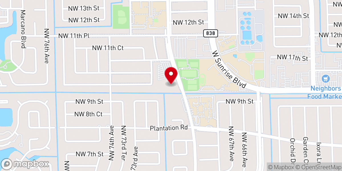 Map showing location of Plantation United Methodist Preschool