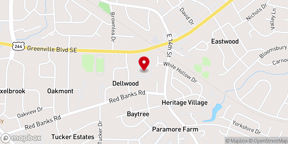 Map showing location of The Memorial Baptist Church